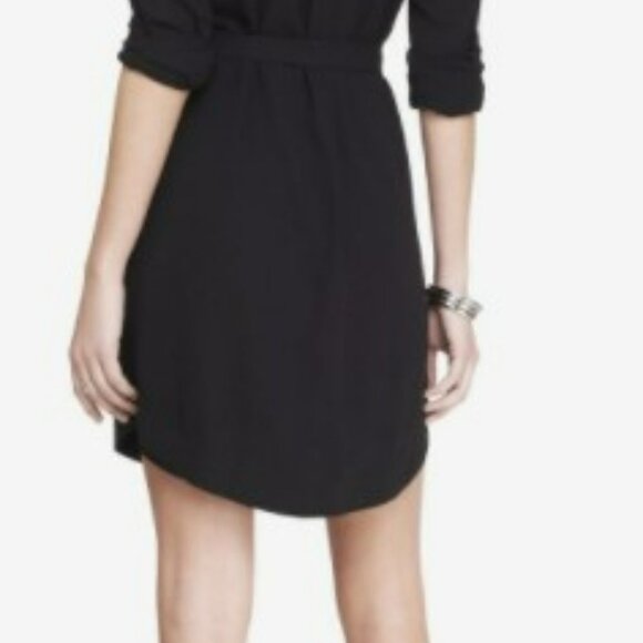Express‎ Black Portofino Shirt Dress Gold Details Size XS - Picture 13 of 14